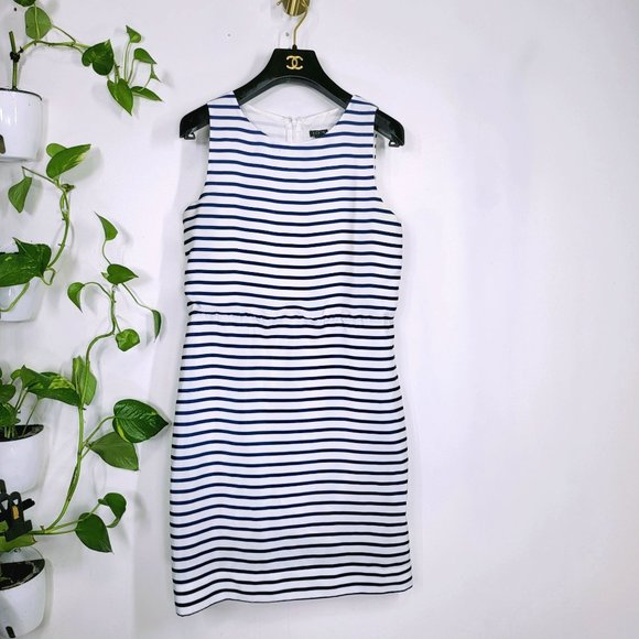 J. Crew Blue and White Striped Mini Dress - Picture 3 of 11